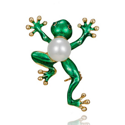 Vii drăguț verde animal broască broască de lux strasuri de culoare aur broșe metal ace pentru femei moda rochie accesorii haine