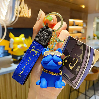 Breloc cu buldog negru, cool, pentru femei, breloc drăguț din rășină pentru câine, accesorii pentru geanți pentru fete, breloc cu farmec pentru mașină, comerț cu ridicata 2022 nou