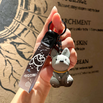 Breloc cu buldog negru, cool, pentru femei, breloc drăguț din rășină pentru câine, accesorii pentru geanți pentru fete, breloc cu farmec pentru mașină, comerț cu ridicata 2022 nou