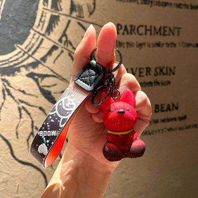 Breloc cu buldog negru, cool, pentru femei, breloc drăguț din rășină pentru câine, accesorii pentru geanți pentru fete, breloc cu farmec pentru mașină, comerț cu ridicata 2022 nou