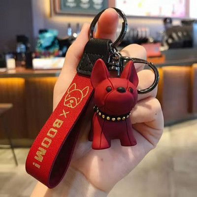 Breloc cu buldog negru, cool, pentru femei, breloc drăguț din rășină pentru câine, accesorii pentru geanți pentru fete, breloc cu farmec pentru mașină, comerț cu ridicata 2022 nou