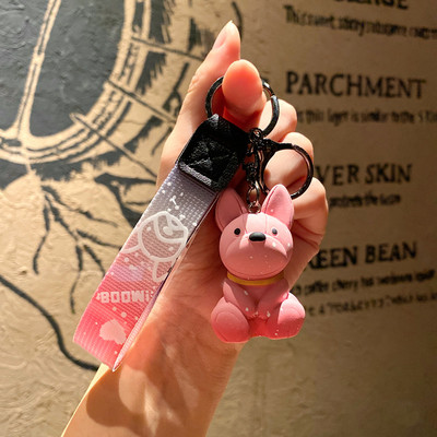 Breloc cu buldog negru, cool, pentru femei, breloc drăguț din rășină pentru câine, accesorii pentru geanți pentru fete, breloc cu farmec pentru mașină, comerț cu ridicata 2022 nou