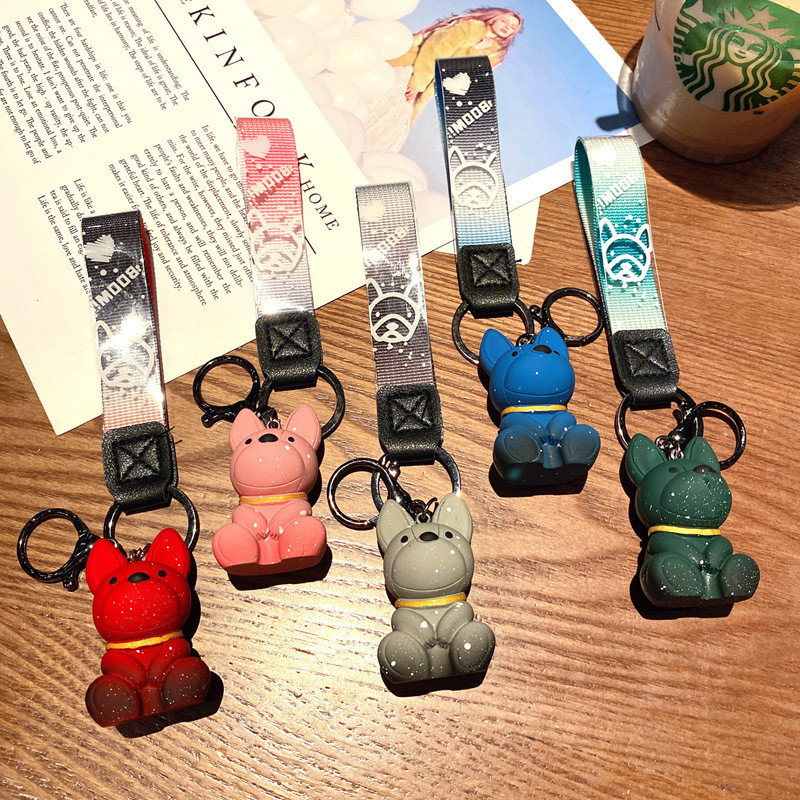 Breloc cu buldog negru, cool, pentru femei, breloc drăguț din rășină pentru câine, accesorii pentru geanți pentru fete, breloc cu farmec pentru mașină, comerț cu ridicata 2022 nou