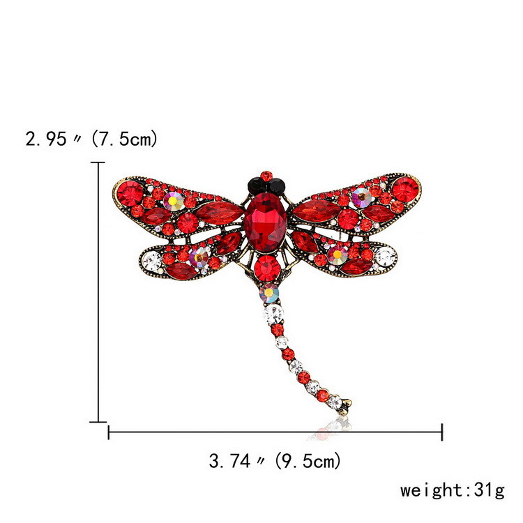 Retro bross kitűző Dragonfly selyem sál gomb Állat bross strassz brosstűk Állati bross női tűk