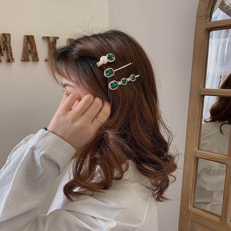 2022 Agrafe de păr cu perle Femei Agrafe de păr geometrice verzi Agrafe pentru cap Acele de păr Bentite Ornamente pentru păr Accesorii