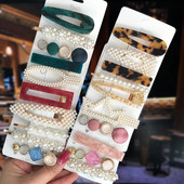 Set de 5 bucăți de agrafe de păr cu cristale perle pentru femei, ace de păr, picături de apă geometrice pentru fete, accesorii de păr, cleme de păr, comerț cu ridicata