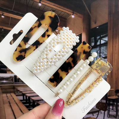 Set de 5 bucăți de agrafe de păr cu cristale perle pentru femei, ace de păr, picături de apă geometrice pentru fete, accesorii de păr, cleme de păr, comerț cu ridicata