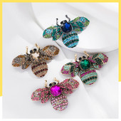 Broșă de lux cu cristal de albine pentru femei, vintage, în stil multiplu