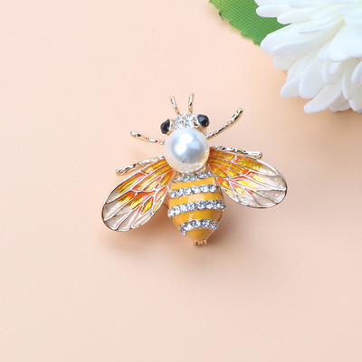 Broșă de lux cu cristal de albine pentru femei, vintage, în stil multiplu