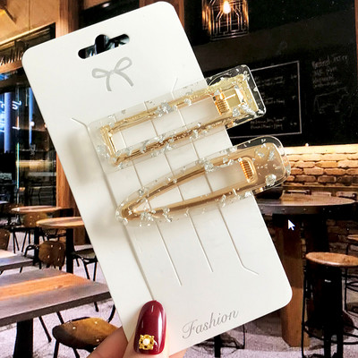 Barrete acrilice Seturi de agrafe de păr cu perle Agrafe de păr geometrice de modă Accesorii de păr Cochiră de păr Fată Agrafă Bobby