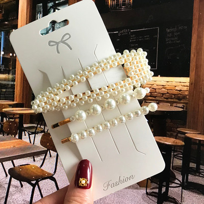 Barrete acrilice Seturi de agrafe de păr cu perle Agrafe de păr geometrice de modă Accesorii de păr Cochiră de păr Fată Agrafă Bobby