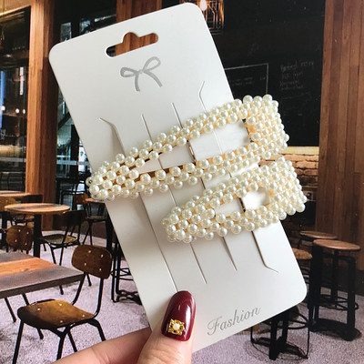 Barrete acrilice Seturi de agrafe de păr cu perle Agrafe de păr geometrice de modă Accesorii de păr Cochiră de păr Fată Agrafă Bobby