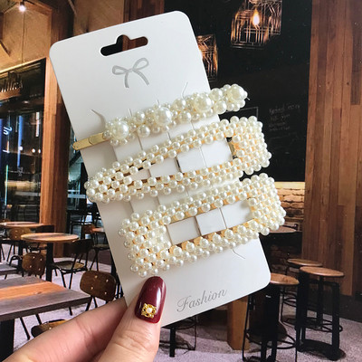 Barrete acrilice Seturi de agrafe de păr cu perle Agrafe de păr geometrice de modă Accesorii de păr Cochiră de păr Fată Agrafă Bobby