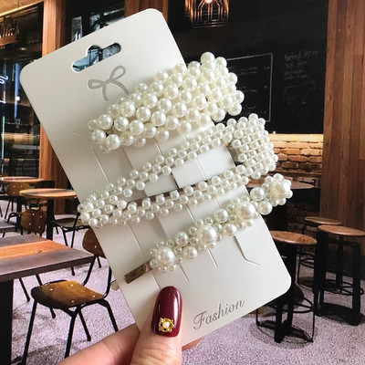 Barrete acrilice Seturi de agrafe de păr cu perle Agrafe de păr geometrice de modă Accesorii de păr Cochiră de păr Fată Agrafă Bobby