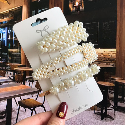 Barrete acrilice Seturi de agrafe de păr cu perle Agrafe de păr geometrice de modă Accesorii de păr Cochiră de păr Fată Agrafă Bobby