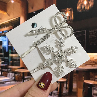 Agrafe de păr de cristal pentru femei 2022 Moda fulg de nea flori stras accesorii de păr bijuterii vintage pentru femei