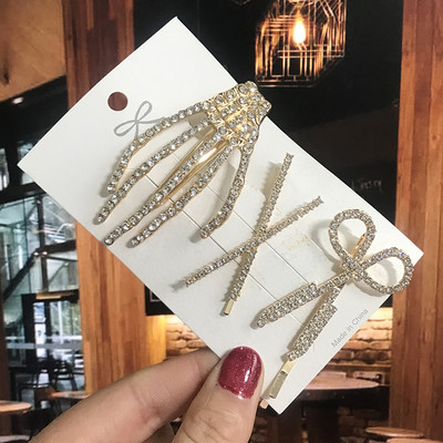 Agrafe de păr de cristal pentru femei 2022 Moda fulg de nea flori stras accesorii de păr bijuterii vintage pentru femei