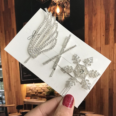 Agrafe de păr de cristal pentru femei 2022 Moda fulg de nea flori stras accesorii de păr bijuterii vintage pentru femei