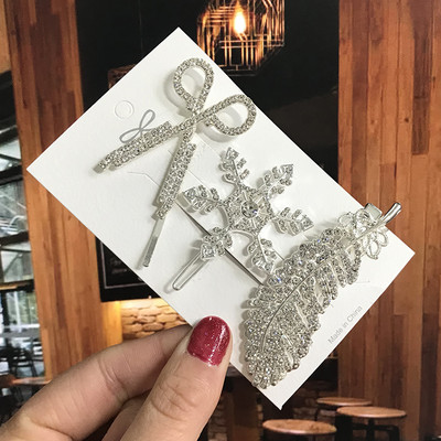 Agrafe de păr de cristal pentru femei 2022 Moda fulg de nea flori stras accesorii de păr bijuterii vintage pentru femei