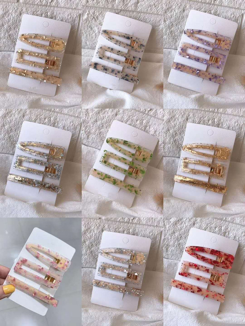 3 buc/set agrafe de păr acrilice agrafe de păr pentru femei fete bijuterii accesorii pentru cap la modă geometrice agrafe de păr accesorii de păr cadou