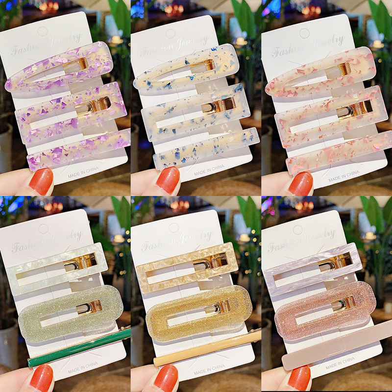 3 buc/set agrafe de păr acrilice agrafe de păr pentru femei fete bijuterii accesorii pentru cap la modă geometrice agrafe de păr accesorii de păr cadou