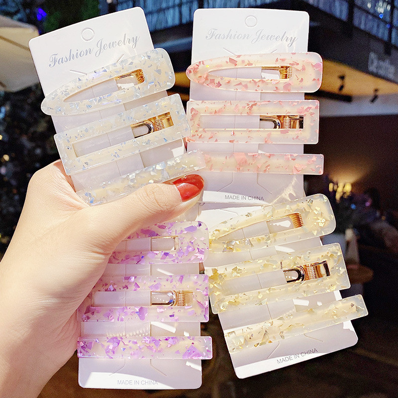 3 buc/set agrafe de păr acrilice agrafe de păr pentru femei fete bijuterii accesorii pentru cap la modă geometrice agrafe de păr accesorii de păr cadou