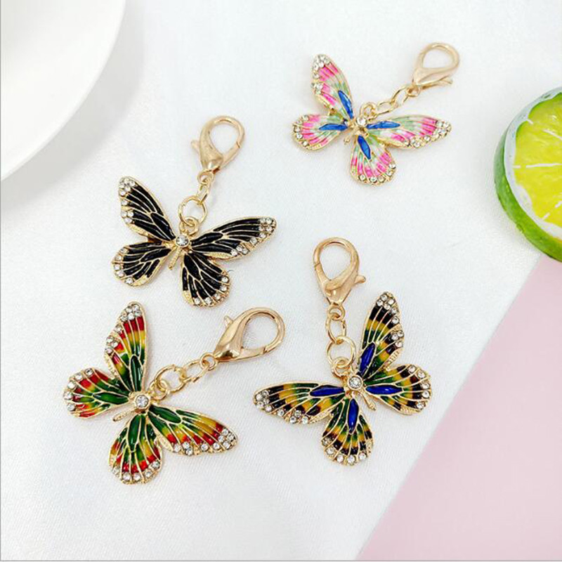 Breloc cu omidă scorpion fluture nou la modă, breloc cu decorare geanți pentru doamne, breloc pentru mașină, cadou simplu de bijuterii