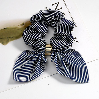 Cotton Scrunchies Fashion Stripe Bowknot Tie Θήκη για τα μαλλιά Αλογοουρά Θήκη μαλλιών Ελαστικά λαστιχάκια Αξεσουάρ μαλλιών Αξεσουάρ κεφαλής