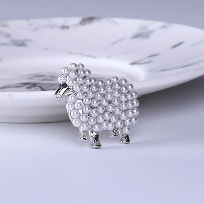 Broșe creative de oaie cu perle pentru femei copii, petrecere cu animale minunate, broșă casual, ace, cadouri