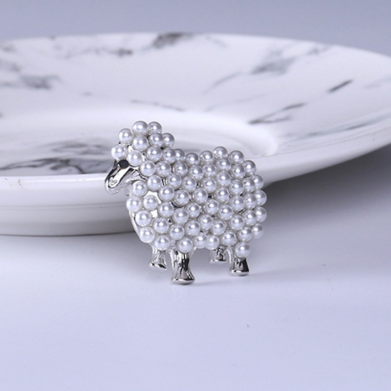 Broșe creative de oaie cu perle pentru femei copii, petrecere cu animale minunate, broșă casual, ace, cadouri