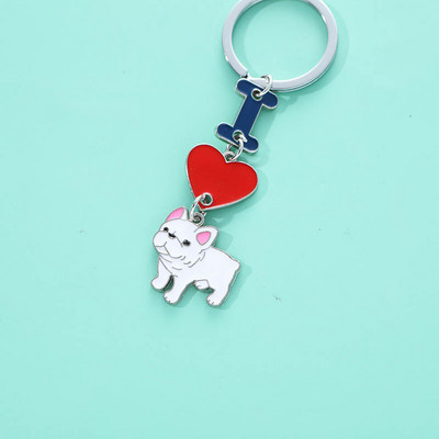 Cute Pet Dog Kulcstartó szerelmes szív Kutya macska Kulcstartó táska Bűbájok Kulcstartók Love my dog medál kulcstartó Ajándékok