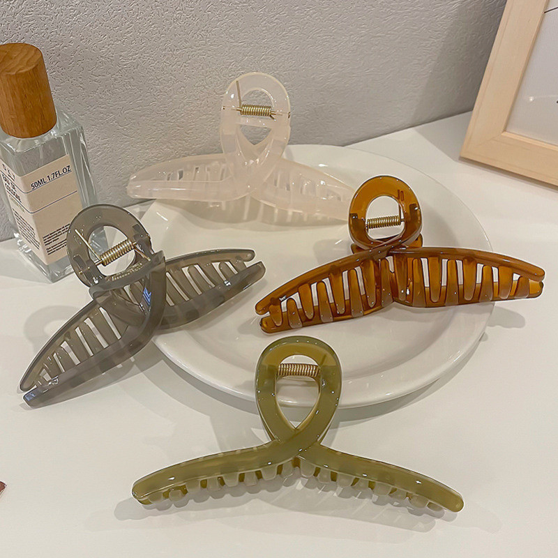 Agrafă de păr în cruce din plastic coreeană, barete mari, gheare de par de crab, clemă de baie, clemă de coadă de cal, pentru femei, fete, accesorii de păr