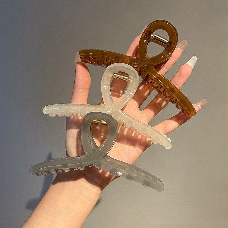 Agrafă de păr în cruce din plastic coreeană, barete mari, gheare de par de crab, clemă de baie, clemă de coadă de cal, pentru femei, fete, accesorii de păr