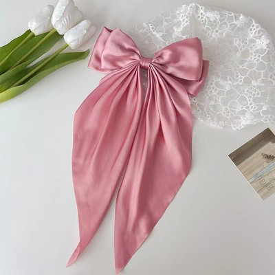 Agrafă de păr cu fundă, panglică, agrafă de păr, pentru femei noi, barete cu fundă, pentru femei, cu pată solidă, pentru coadă de cal, accesorii pentru păr, cadou