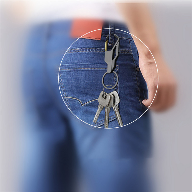 Breloc pliabil cu mini cuțit pentru bărbați, multifuncțional, cu montare în talie, carabinier, lanțuri chei, lanțuri pentru mașină, accesorii pandantiv pentru rucsac