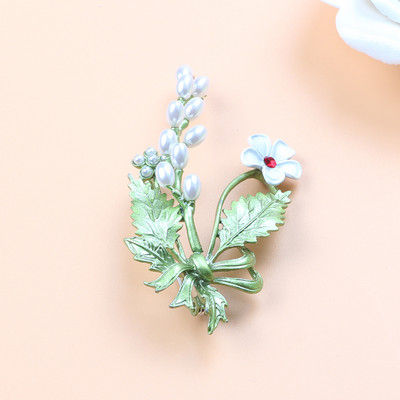 Design retro creativ Frunză verde, flori, fructe, broșă, petrecere, școlară, copac, plante, pulover, pălărie, corsaj, ace