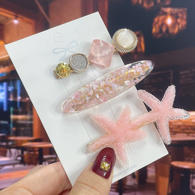 Комплект от 3/5 бр. Нови кристални щипки за коса за жени Модни шноли за коса Модерни геометрични фиби Шапки Модни аксесоари за коса