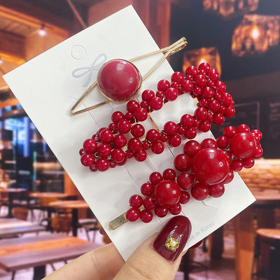 Комплект от 3/5 бр. Нови кристални щипки за коса за жени Модни шноли за коса Модерни геометрични фиби Шапки Модни аксесоари за коса