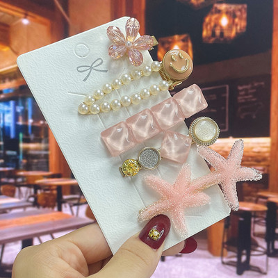 Комплект от 3/5 бр. Нови кристални щипки за коса за жени Модни шноли за коса Модерни геометрични фиби Шапки Модни аксесоари за коса