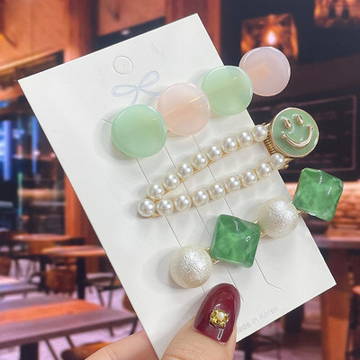 Комплект от 3/5 бр. Нови кристални щипки за коса за жени Модни шноли за коса Модерни геометрични фиби Шапки Модни аксесоари за коса