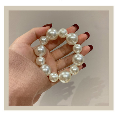 Scrunchie mare perle pentru femei Suport pentru coadă de cal Accesorii pentru păr Bandă elastică pentru păr Femei Fete Benzi de cauciuc pentru păr Funie de păr 2022