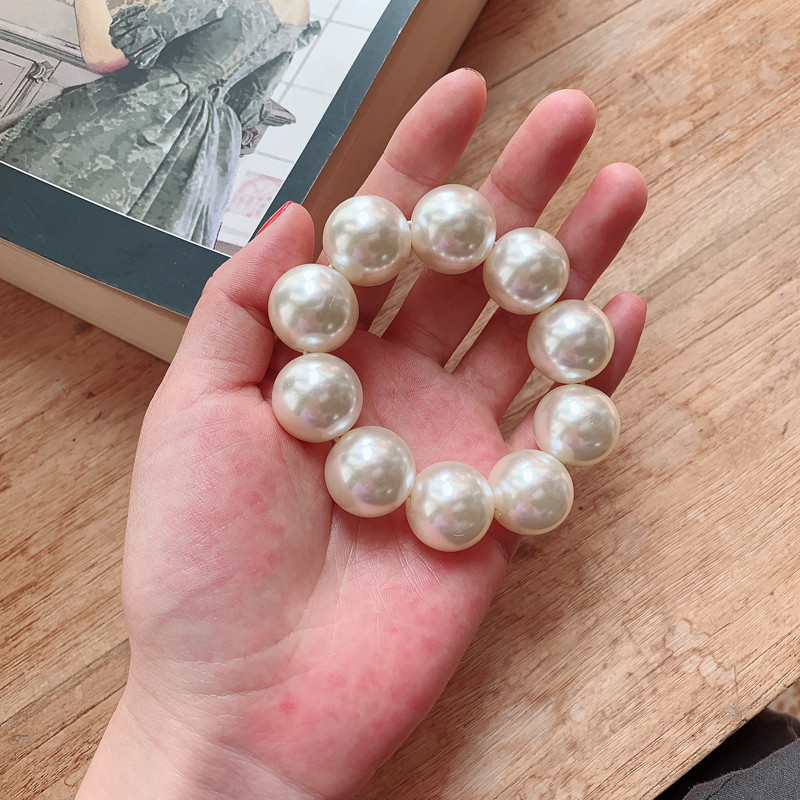 Scrunchie mare perle pentru femei Suport pentru coadă de cal Accesorii pentru păr Bandă elastică pentru păr Femei Fete Benzi de cauciuc pentru păr Funie de păr 2022