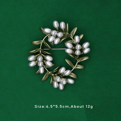Модна модерна сплав емайлирана брошка с бели флорални листа Брошка с момина сълза Игла с високо качество на бижута за жени Катарама за шал