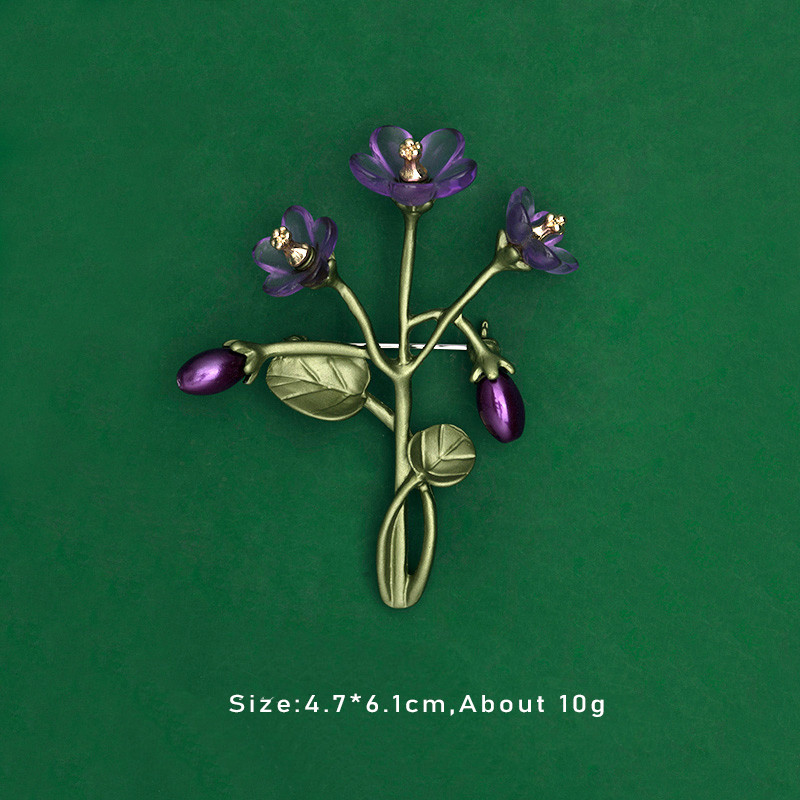 Модна модерна сплав емайлирана брошка с бели флорални листа Брошка с момина сълза Игла с високо качество на бижута за жени Катарама за шал