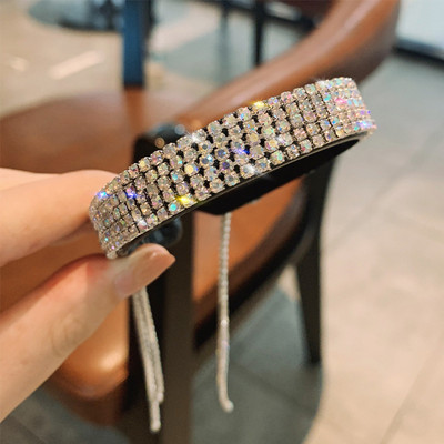 Femei Elegante De Lux Stras Cicuri Coada De Cal Gheare De Par Lady Sweet Clips De Par Bandita Accesorii De Par Moda