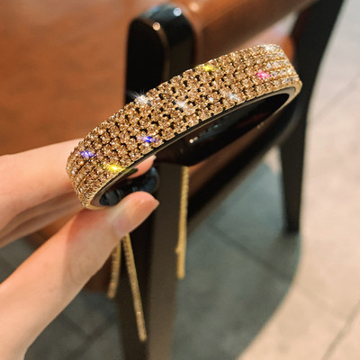 Femei Elegante De Lux Stras Cicuri Coada De Cal Gheare De Par Lady Sweet Clips De Par Bandita Accesorii De Par Moda