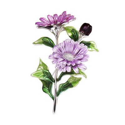 Buchet de margarete roz mov Broșe emailate flori de metal nunți banchet ace pentru femei și bărbați