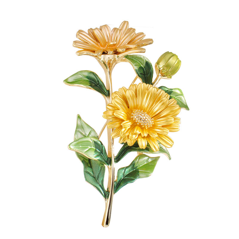 Buchet de margarete roz mov Broșe emailate flori de metal nunți banchet ace pentru femei și bărbați