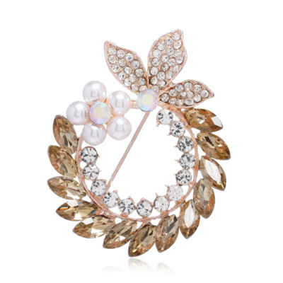 Värviline kivist pärjast lillepross Klassikaline trend naiste salli ehtenõel Imeilus lilleline pross