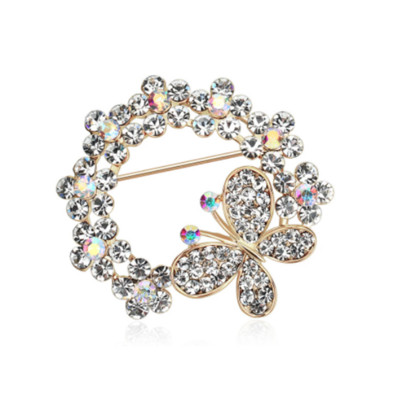 Värviline kivist pärjast lillepross Klassikaline trend naiste salli ehtenõel Imeilus lilleline pross